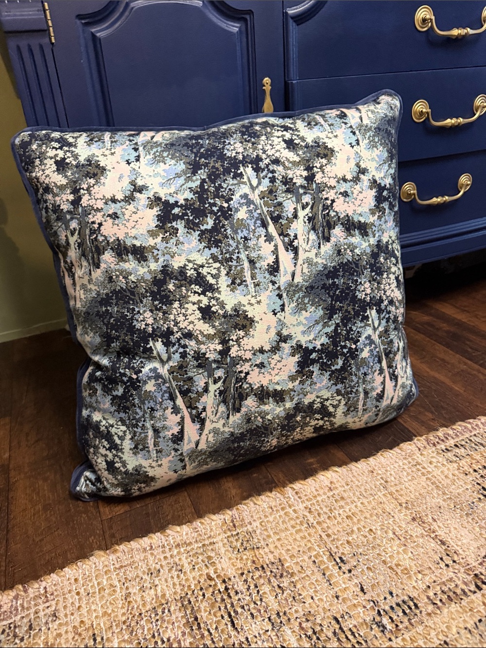 Forest Pattern Throw Pillow Blue /navy/olive abstract threshold 26in